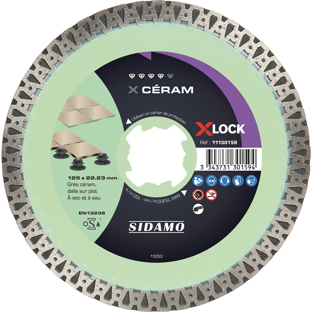 DISQUE DIAMANT X CERAM D. 125 x 22,23 x h10 X-LOCK SIDAMO - 11130159