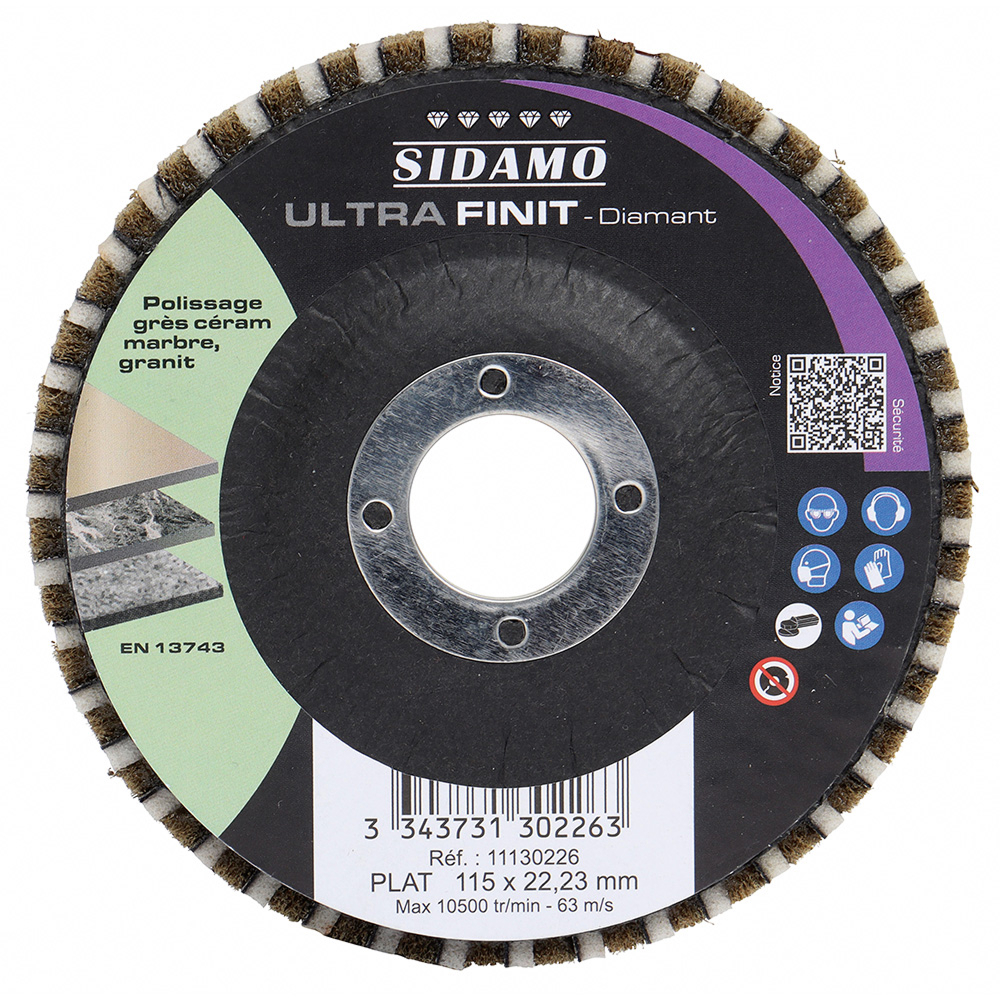 Roue diamantée à profil plat ultra finit plat - D115 x 22,23 SIDAMO - 11130226
