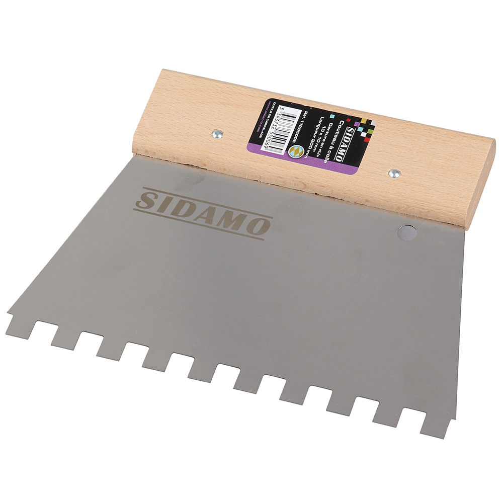 Couteau à colle en ''U'' pour application uniforme de colles et enduits 10 X 10 mm SIDAMO - 11255006