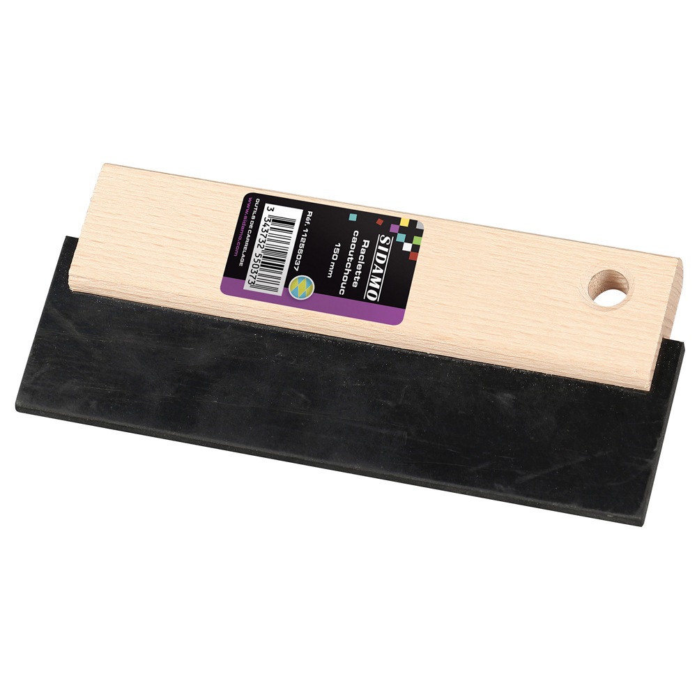 RACLETTE CAOUTCHOUC NOIR 150 MM MONTURE BOIS SIDAMO - 11255037