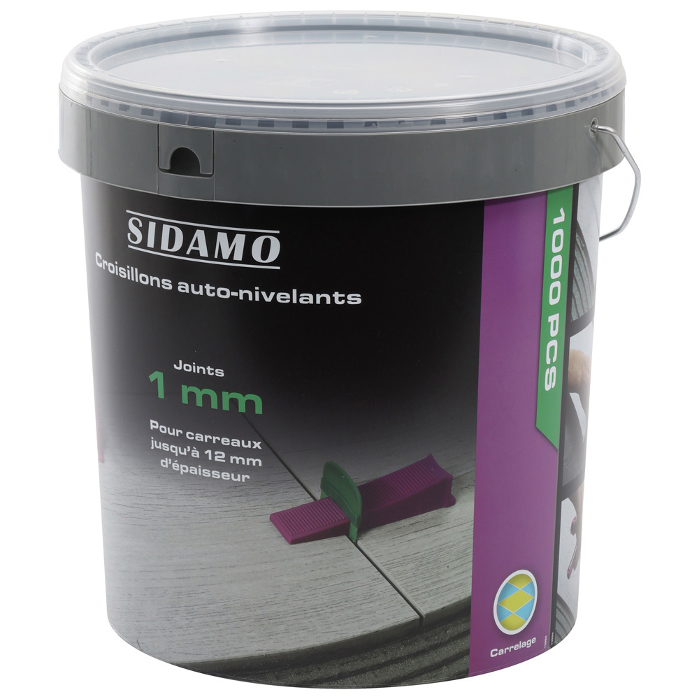 Croisillons auto-nivelants avec joint de 1 mm pour carrelage de niveau et joints réguliers SIDAMO - 11255300