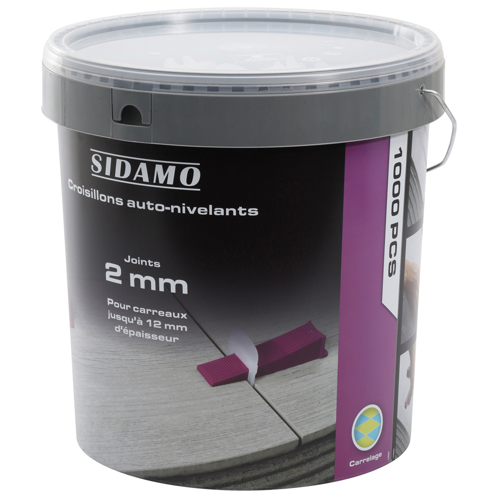 SEAU 1000 CROISILLONS AUTO-NIVELANTS JOINT 2 MM EP : 3 A 12 MM SIDAMO 11255303