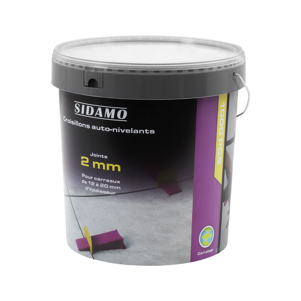 Croisillons auto-nivelants Joint de 2 mm H 20 pour carrelage parfait et joints réguliers SIDAMO - 11255305