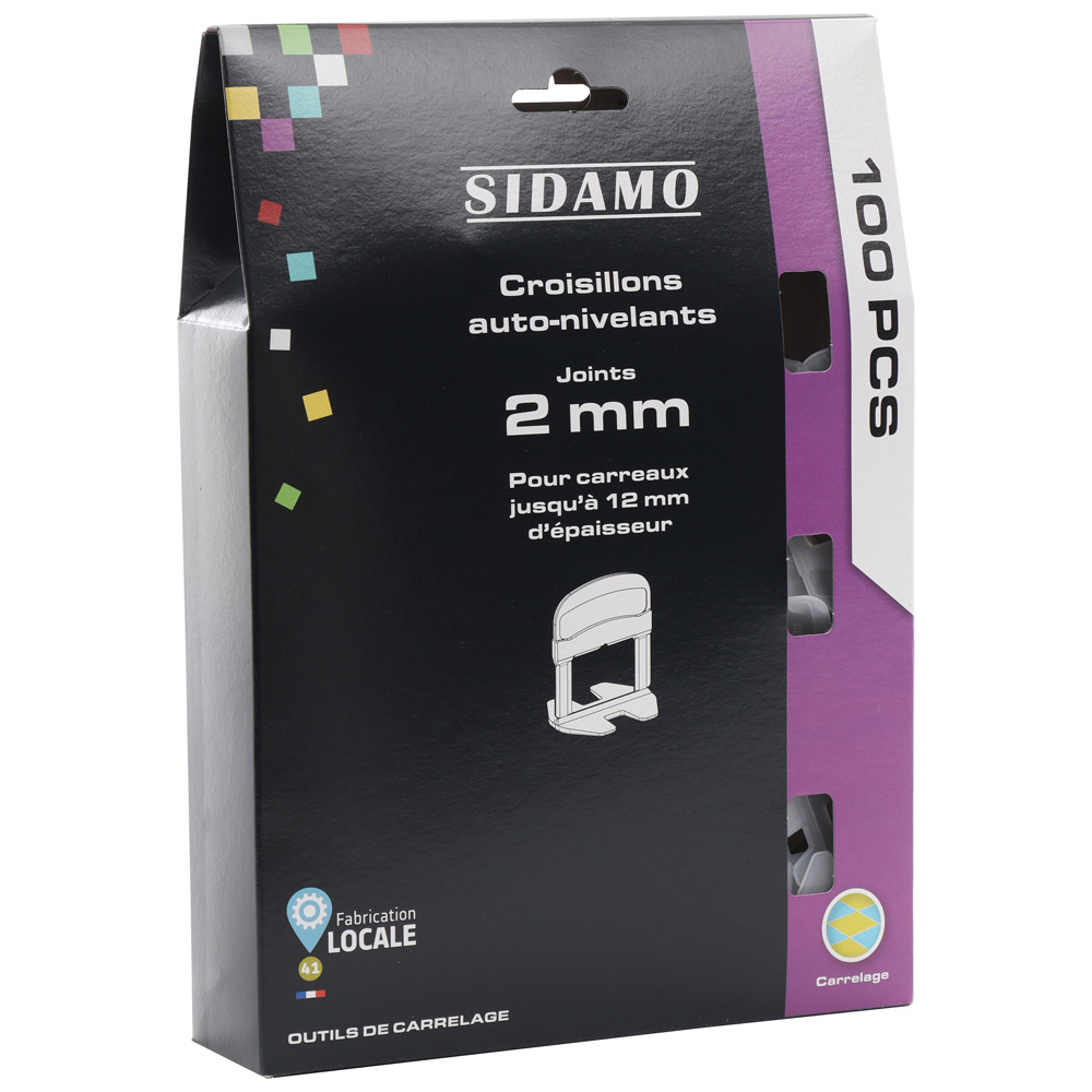 CROISILLON AUTO-NIVELANT JOINT SIDAMO 2 MM HAUT 3 A 12 MM 100 PIECES - 11255311