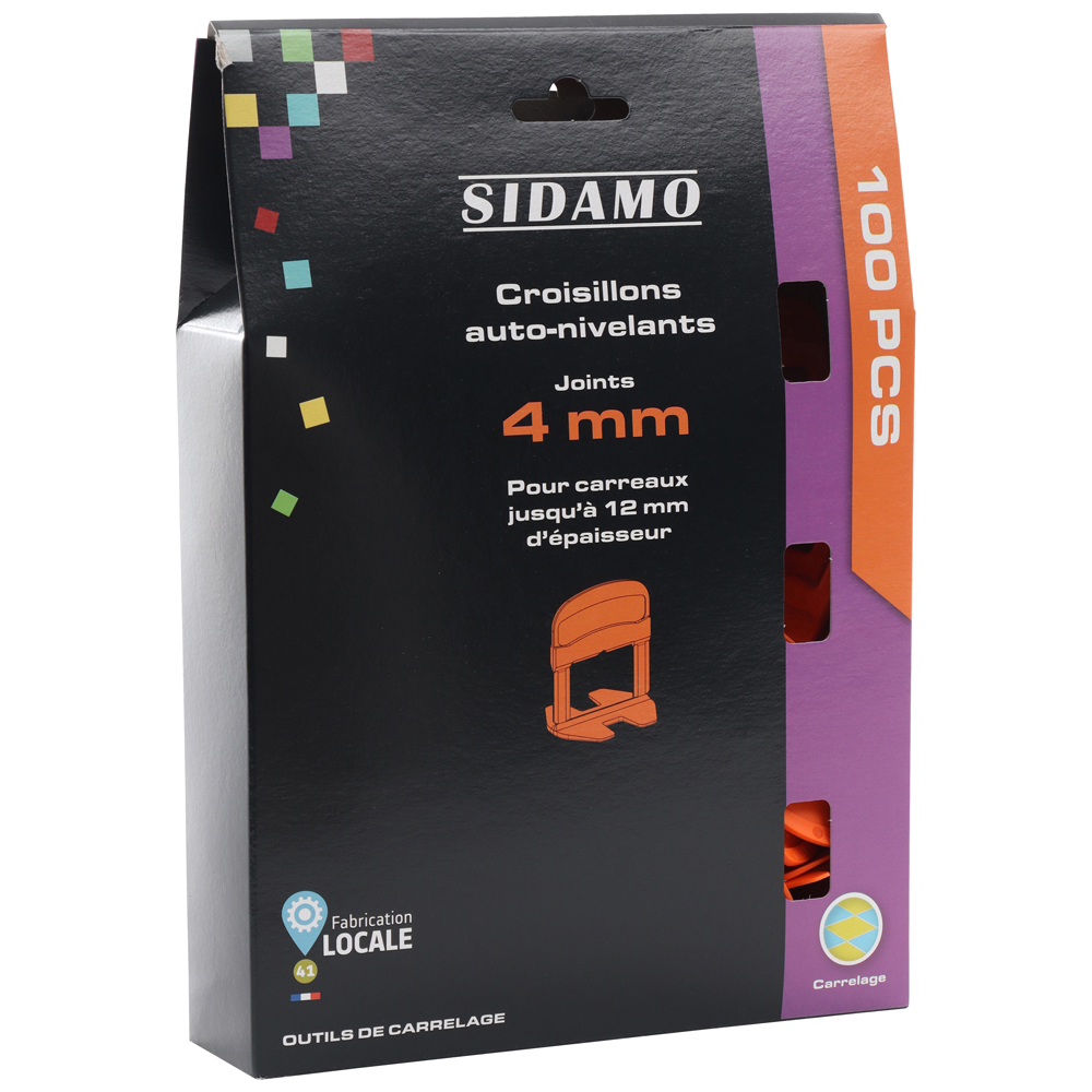CROISILLON AUTO-NIVELANT JOINT 4 MM HAUT 3 A 12 MM SIDAMO 100 PIECES - 11255313