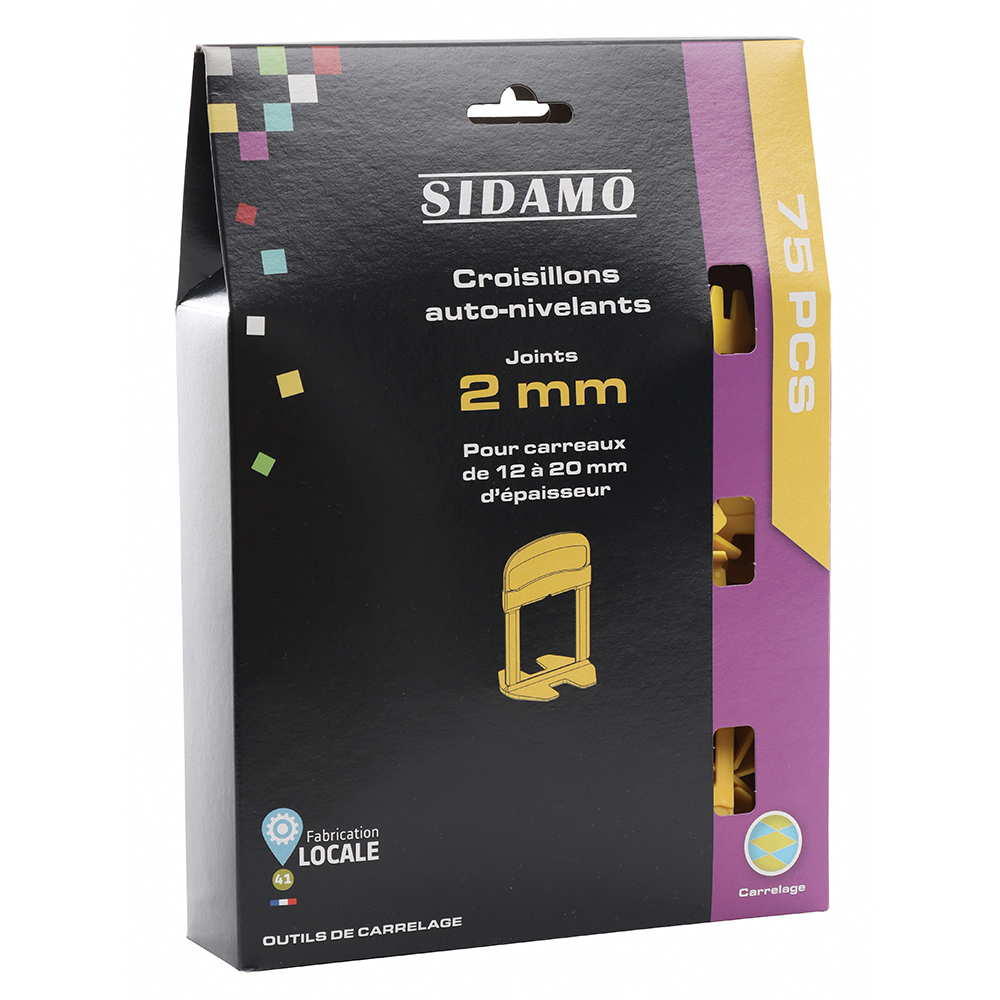 Croisillons auto-nivelants Joint 2 mm H 20 pour carrelage avec joints réguliers et de niveau SIDAMO - 11255314