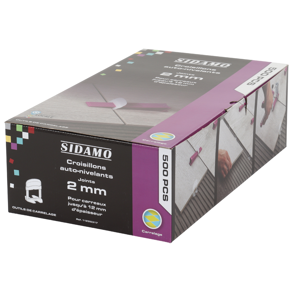 Croisillons auto-nivelants pour joint de 2 mm - finition parfaite et niveaux réguliers des carreaux SIDAMO - 11255317