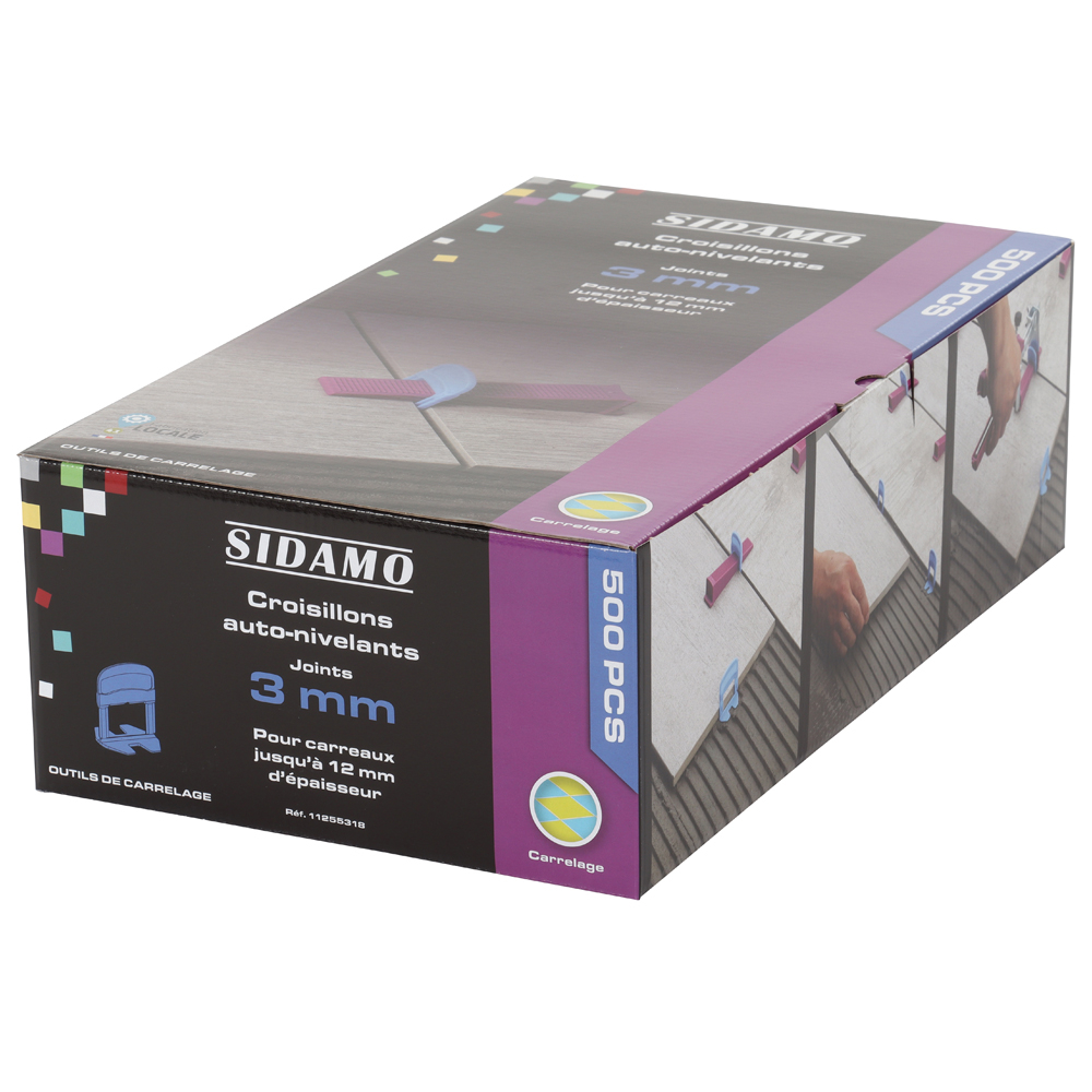 Croisillons auto-nivelants avec joint 3 mm pour carrelage à niveau et joints réguliers SIDAMO - 11255318