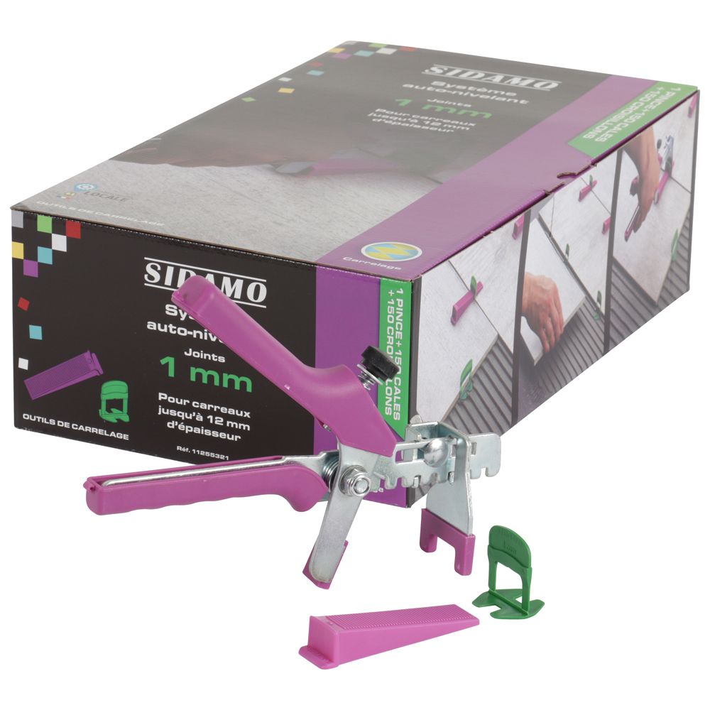 Kit pour croisillons auto-nivelants avec joint de 1 mm pour un carrelage à niveau et des joints réguliers SIDAMO - 11255321