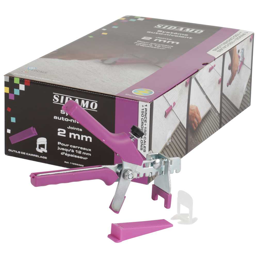 Kit pour croisillons auto-nivelants Joint de 2 mm pour carrelage nivelé et joints réguliers SIDAMO - 11255322