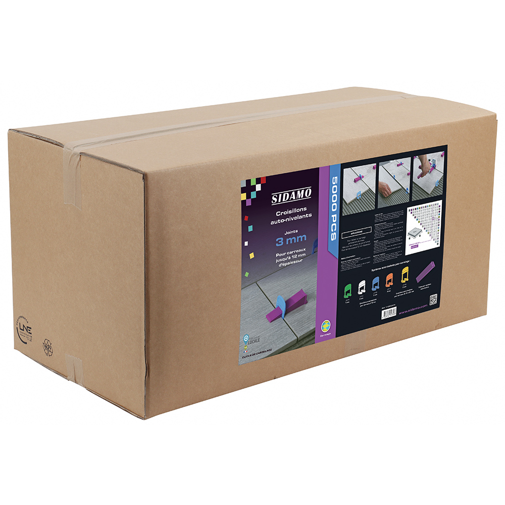 Croisillons auto-nivelants pour joints de 3 mm pour un carrelage à niveau et joints réguliers SIDAMO - 11255334