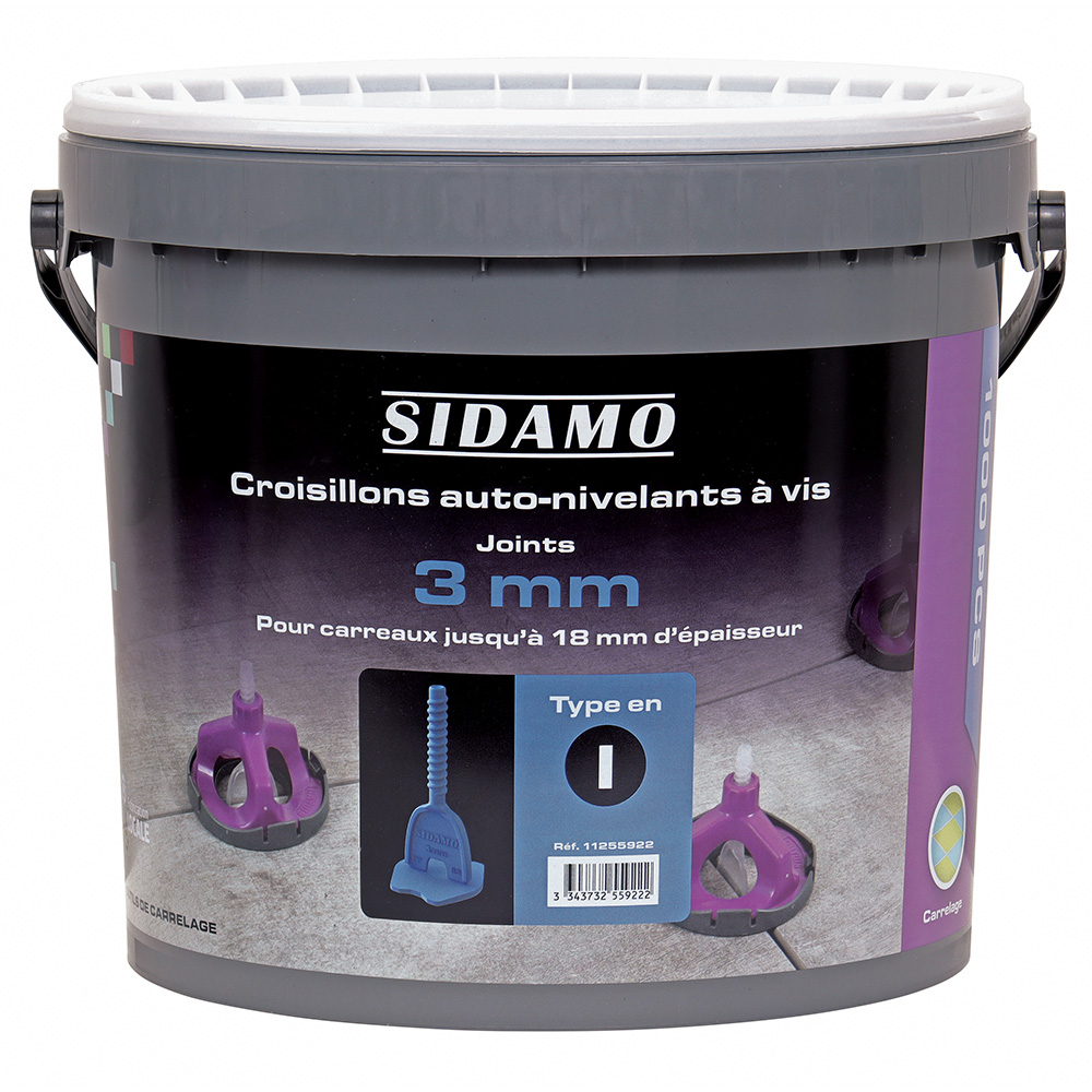 Croisillons auto-nivelants pour joints réguliers et carrelage de niveau 3mm SIDAMO - 11255922
