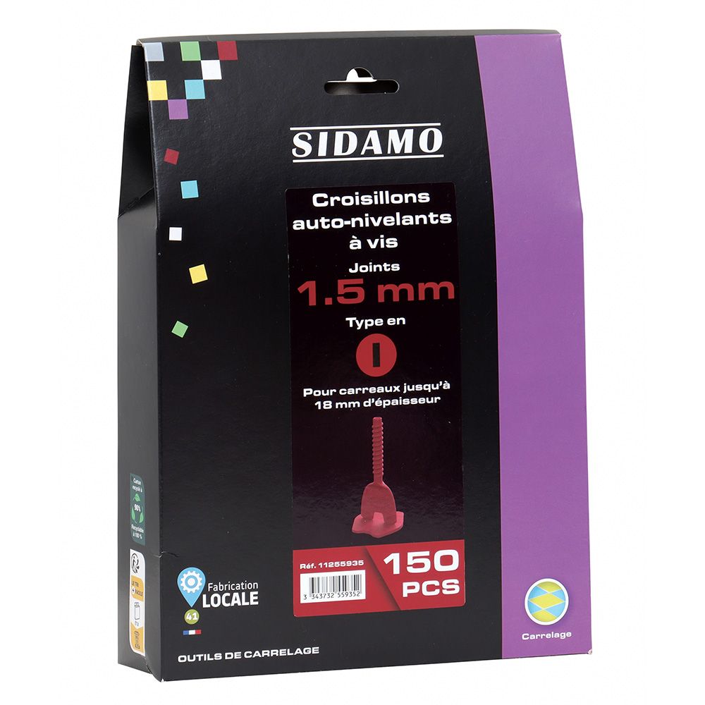 Croisillons auto-nivelants I à vis 1,5mm pour un carrelage parfaitement de niveau et joints réguliers SIDAMO - 11255935