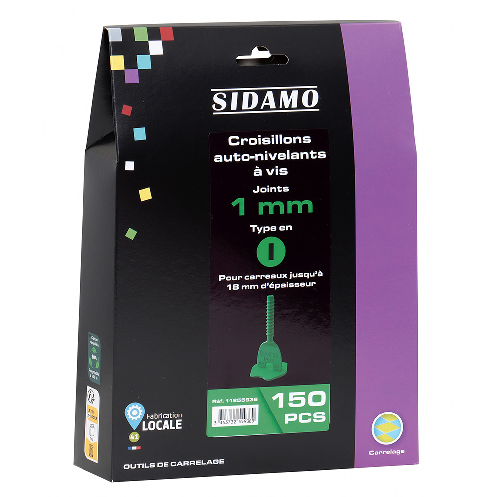 Croisillons auto-nivelants pour carrelage de niveau avec joints réguliers - 1mm SIDAMO - 11255936