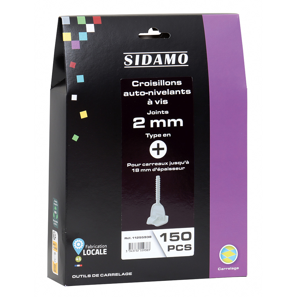 Croisillons auto-nivelants pour carrelage niveau et joints réguliers - 2mm SIDAMO - 11255938