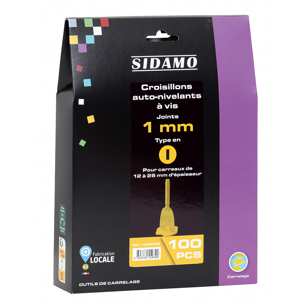Croisillons auto-nivelants pour carrelage de niveau avec joints réguliers SIDAMO - 11255939