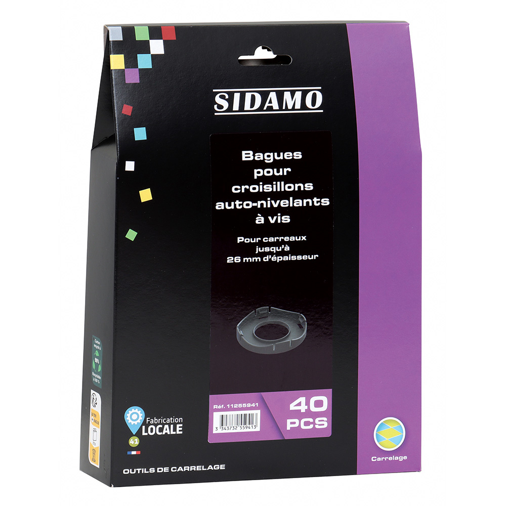 Croisillons auto-nivelants pour bagues anti-friction - nivellement parfait et joints réguliers entre carreaux SIDAMO - 11255941