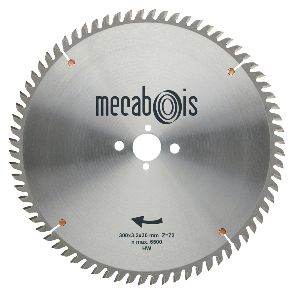 Lame de scie circulaire carbure KW pour tronçonnage de panneaux stratifiés et bois précieux. SIDAMO - 290143
