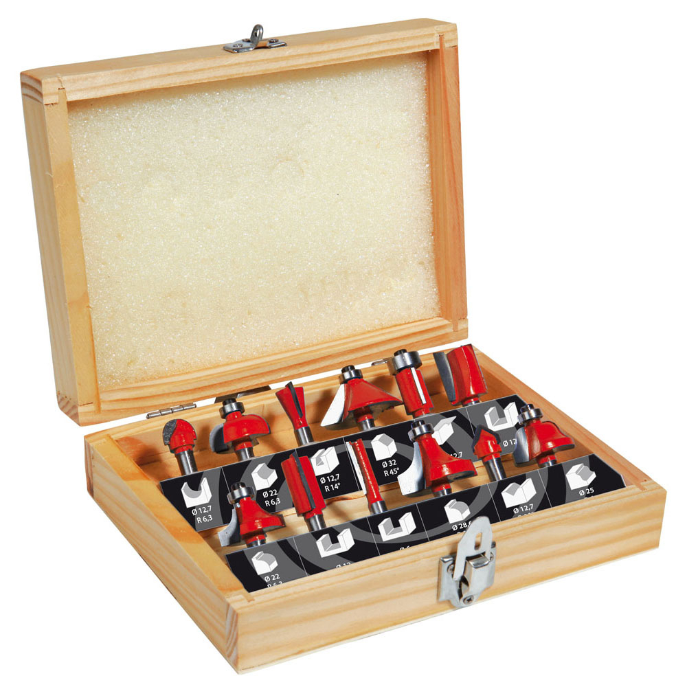 Coffret bois assortiment de fraises CARBURE pour fraisage et mise en forme de bois massif SIDAMO - 600003