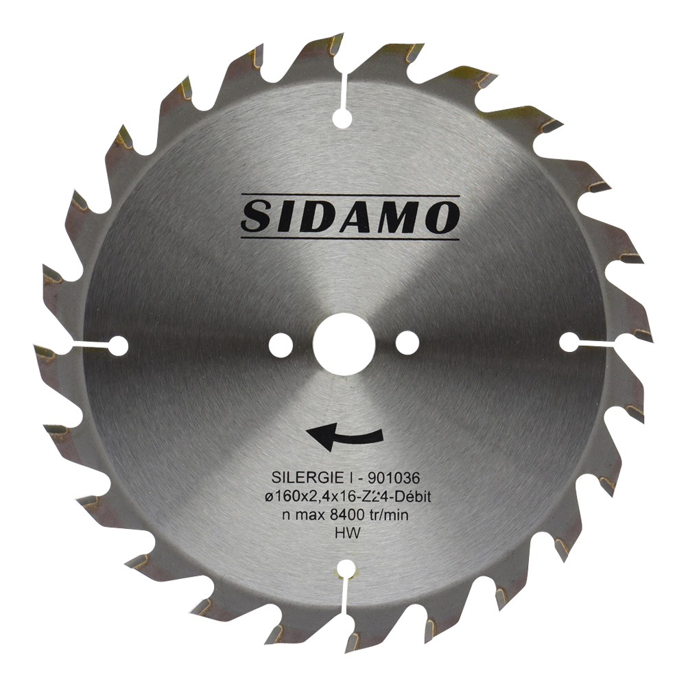 Lame de scie circulaire carbure SILERGIE I pour bois durs, tendres et panneaux bruts ou plaqués SIDAMO - 901036