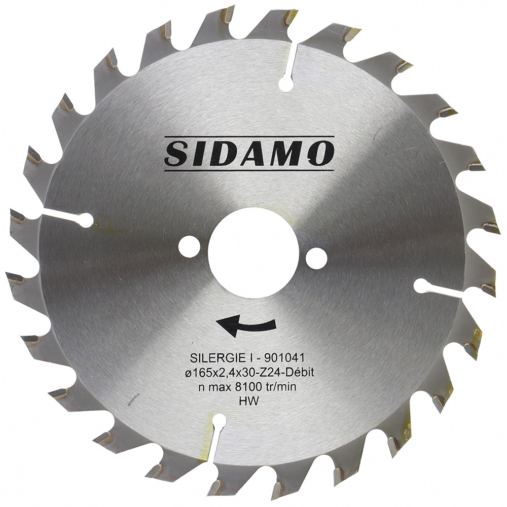 Lame de scie circulaire carbure SILERGIE I pour bois durs, tendres et panneaux bruts ou plaqués SIDAMO - 901041