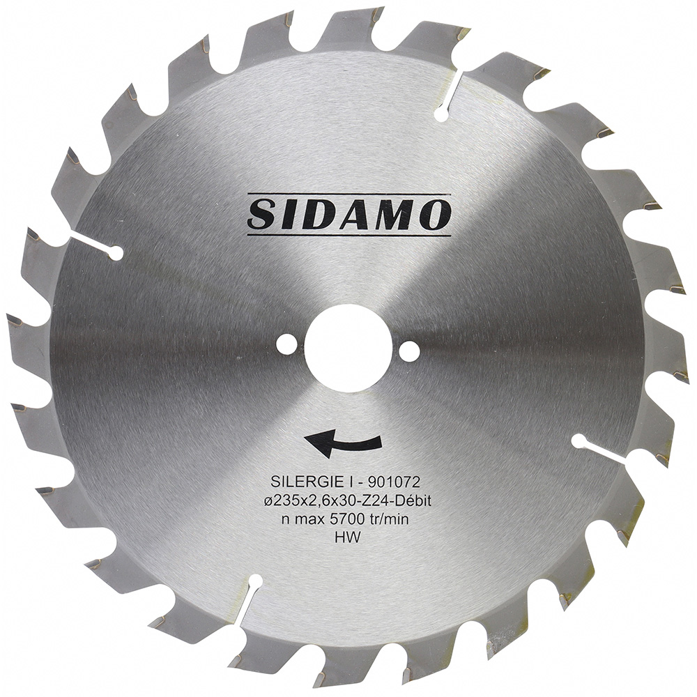 LAME CARBURE SILERGIE I 235X2.6X30-20-16 x 24 DENTS SIDAMO - 901072