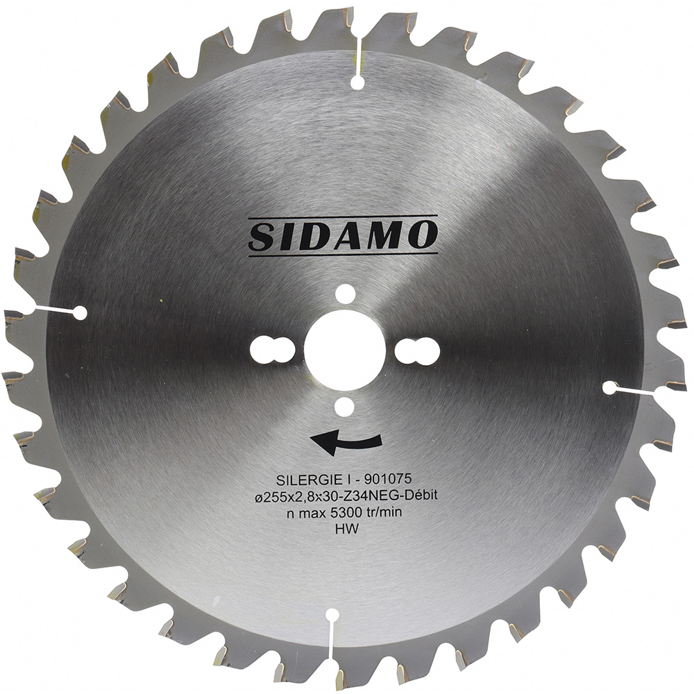 LAME CARBURE SILERGIE I 255X2.8X30-20-16 x 34 DENTS NEG SIDAMO - 901075