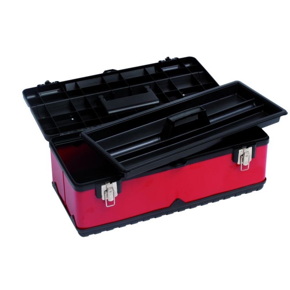 COFFRET BI-MATIÈRE SORI 580X260X220 AVEC PLATEAU ROUGE/NOIR - 704110