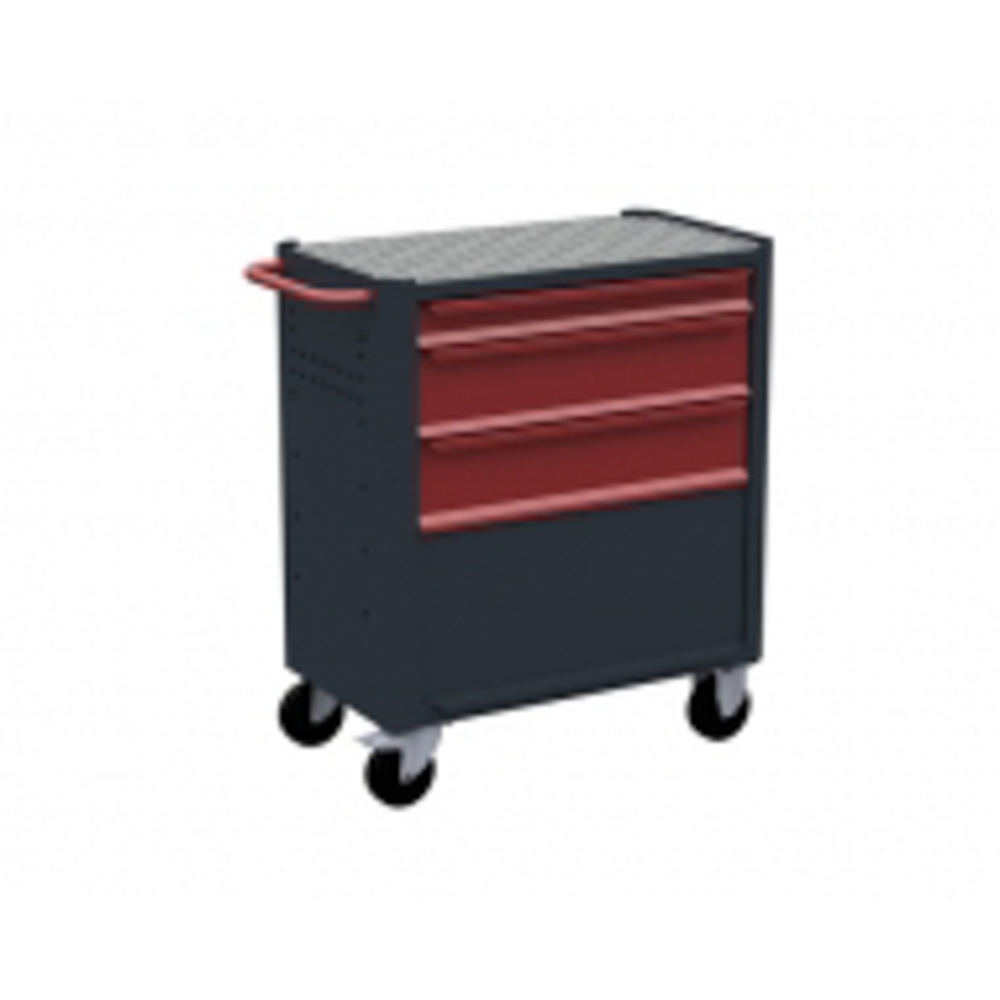 SERVANTE D'ATELIER SORI ROUGE 3 TIROIRS - 1 SOUTE + PORTE - 7310