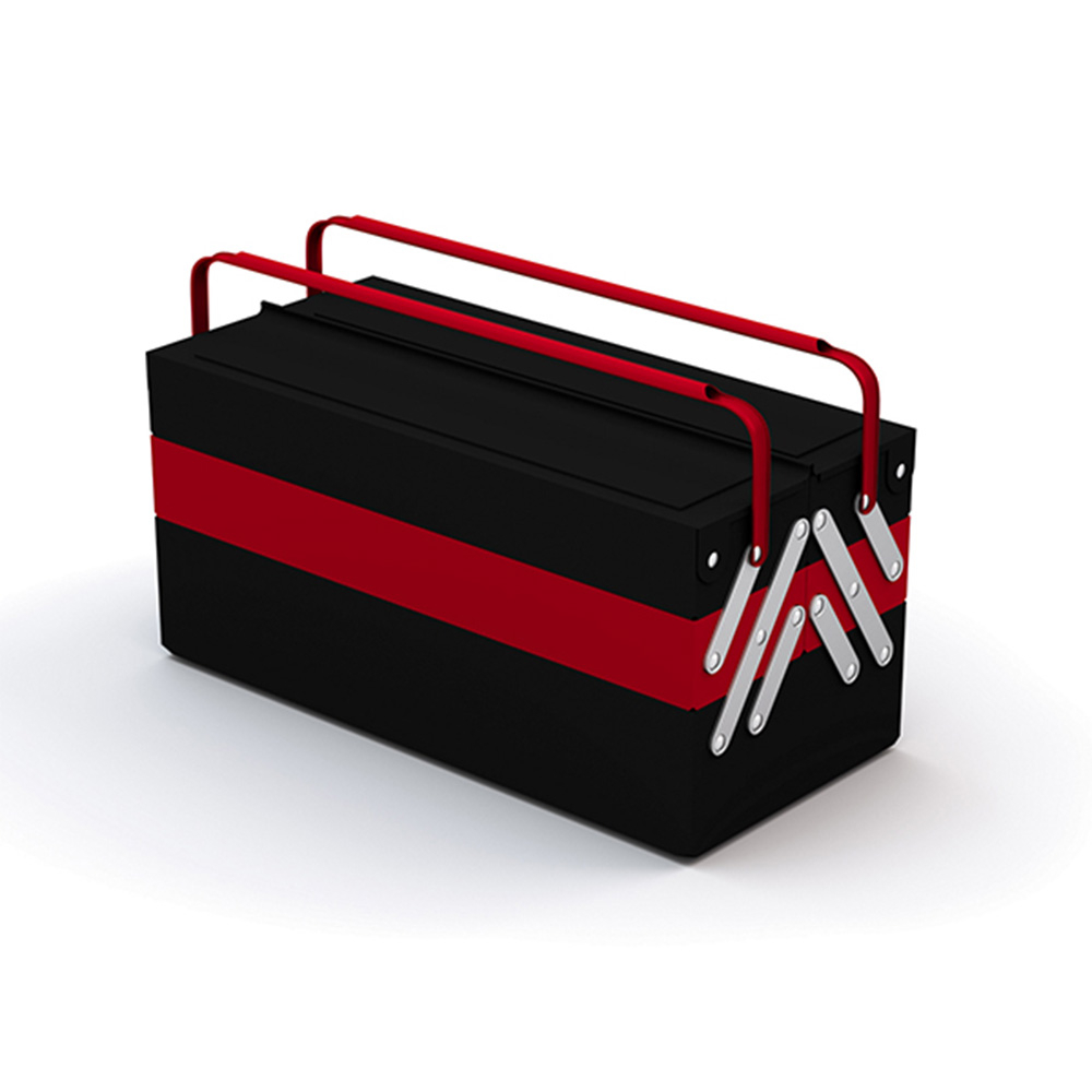 BOITE À OUTILS 5 COMPARTIMENTS 16L NOIRE ET ROUGE - SORI - DIM 430 x 200 x 200MM - 782231 - SORI - 782231