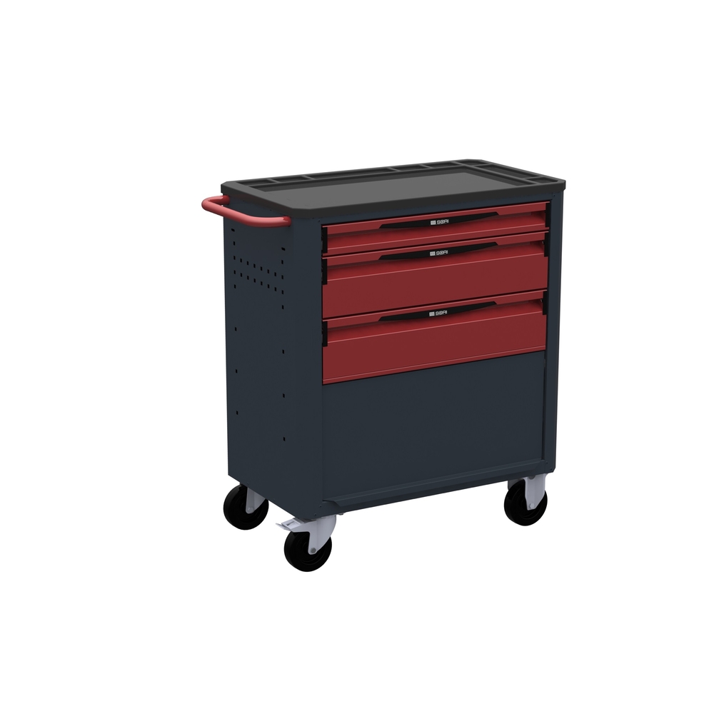 SERVANTE D'ATELIER SORI ROUGE 3 TIROIRS - 1 SOUTE + PORTE - 8310