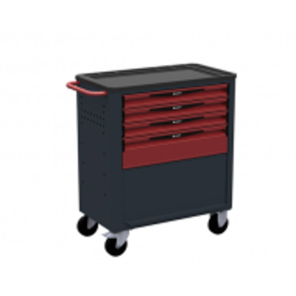 SERVANTE D'ATELIER SORI ROUGE 4 TIROIRS - 1 SOUTE + PORTE - 8410