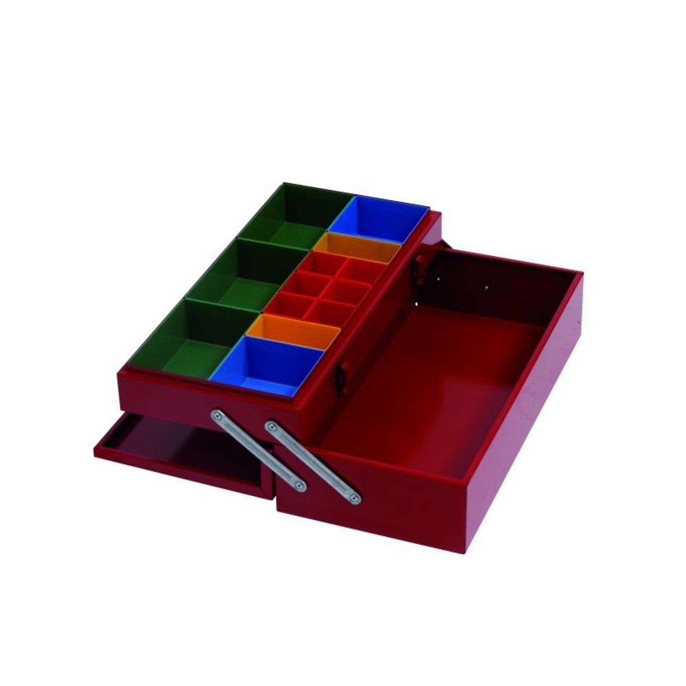 Coffret 505x240x155 avec plateau supérieur équipé de casiers plastique SORI - CE500