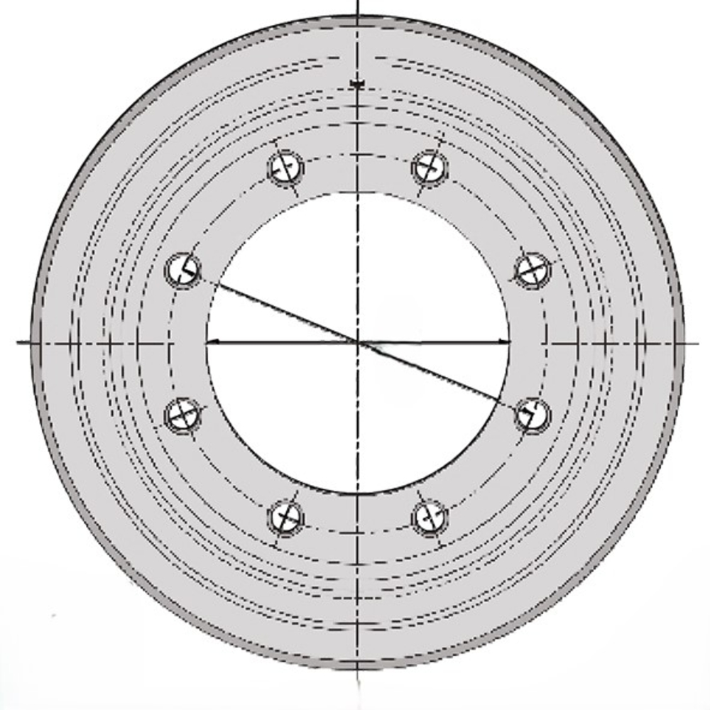 Jante basse creuse 13.00x22.5 8/0 221x275 25 - 40 km/h div - R000106