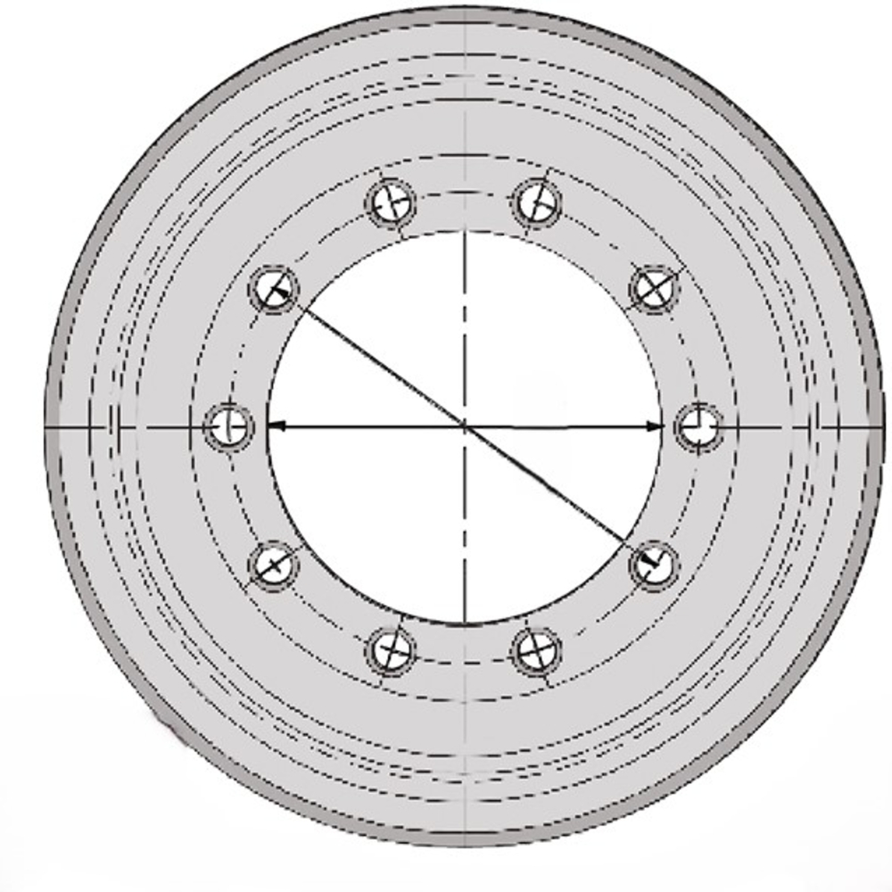 Jante basse creuse 16.00x22.5 10n50 281x335 a3 15.7 5.5/10.4 9006 ci 2h - R000696