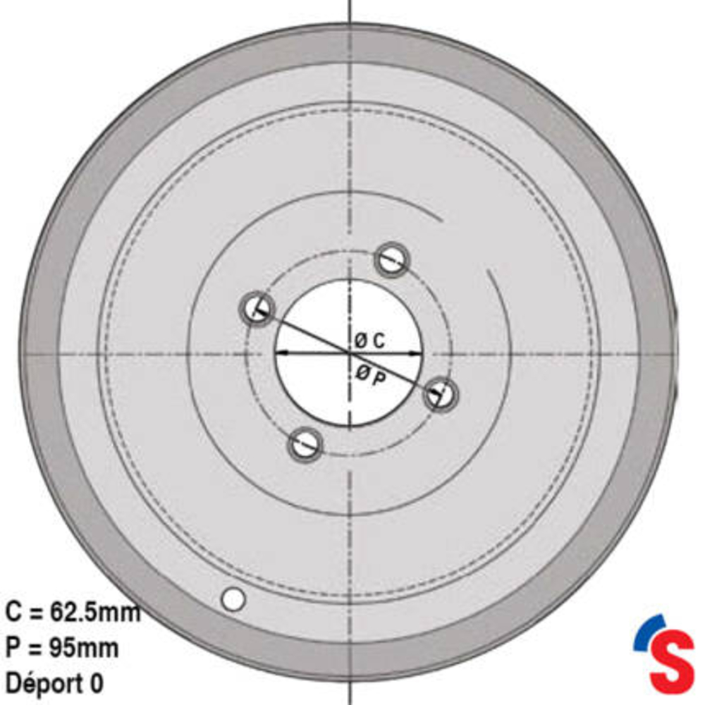 Jante 3.50x10 4N2.2 62.5x95G D11.5 360K 9006P2 - SONAMIA - R000748