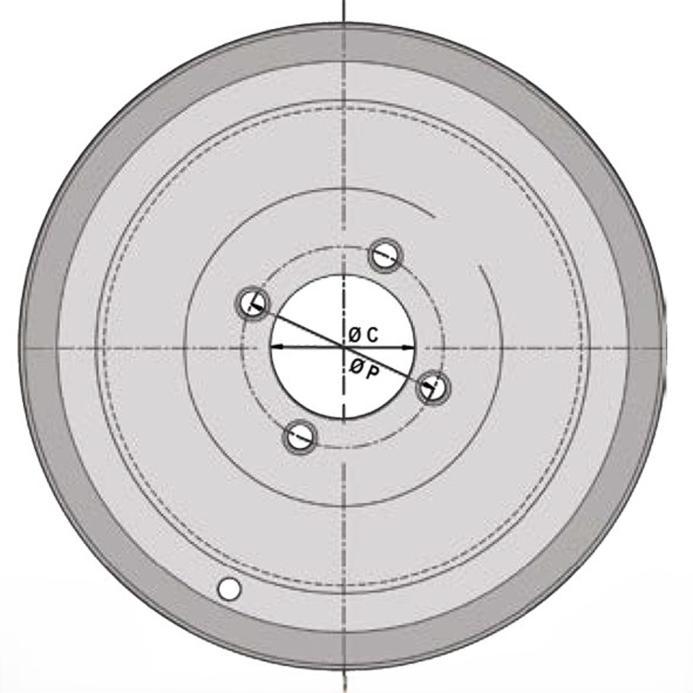 Jante 5.00J12 4/0 85x130D E1 2.5/5 APPRET 40km/h - SONAMIA - S000139