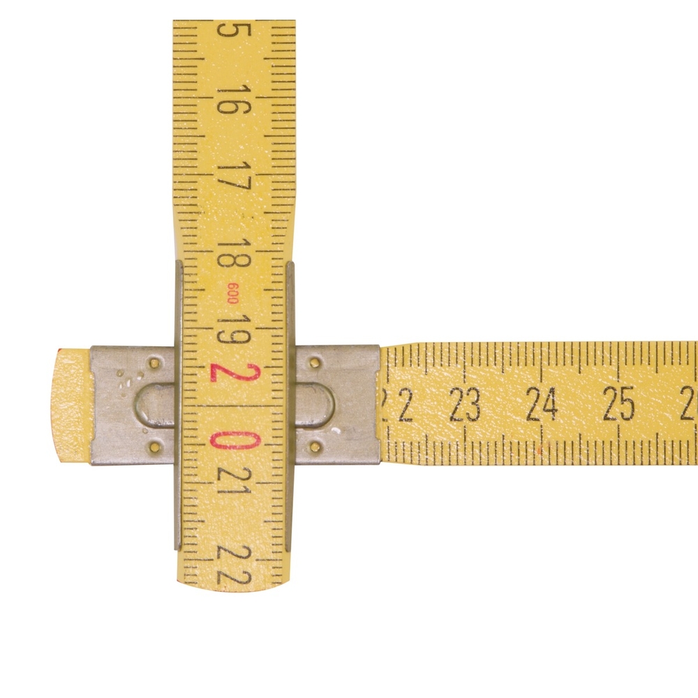 Mètre pliant en bois STABILA type 607, 2 m, jaune, graduations métriques, certifié PEFC - 01104