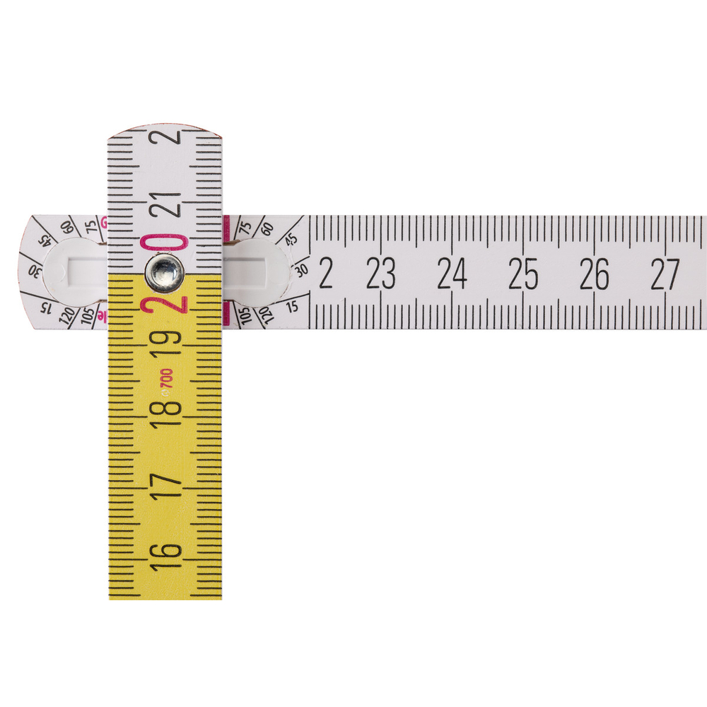 Mètre pliant en bois STABILA type 717, 2 m, graduations métriques blanches et jaunes pour une lecture plus rapide - 01328