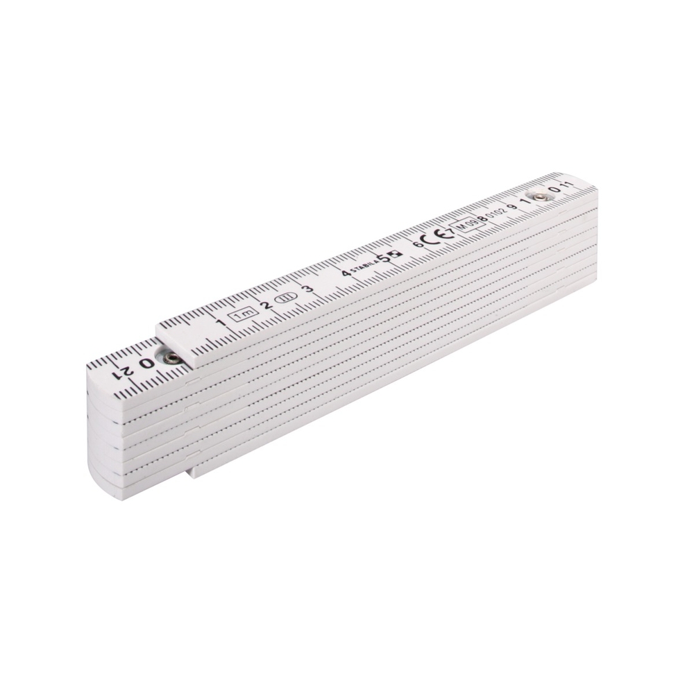 Mètre pliant en plastique STABILA Type 1104, 1 m, blanc, graduation métrique - 01704