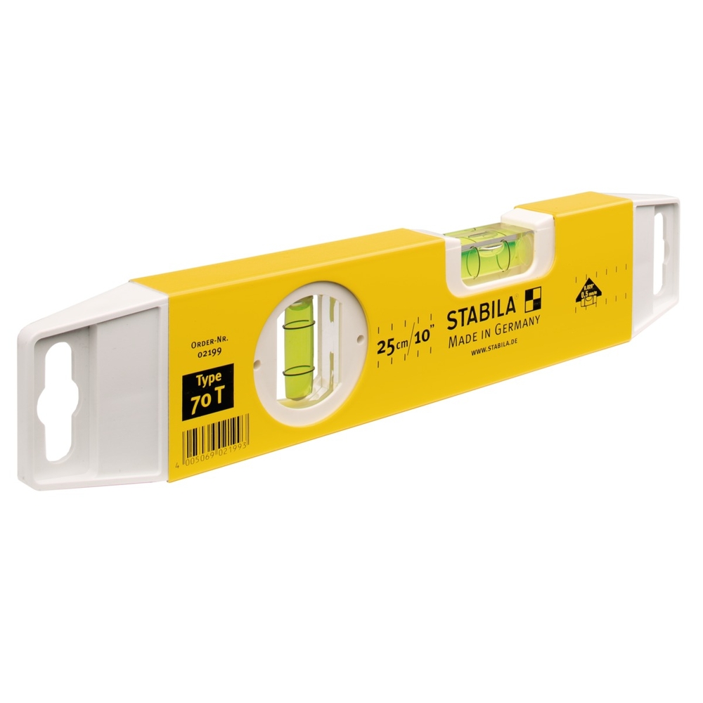 Niveau à bulle STABILA Type 70 T Torpedo, 25 cm - 02199