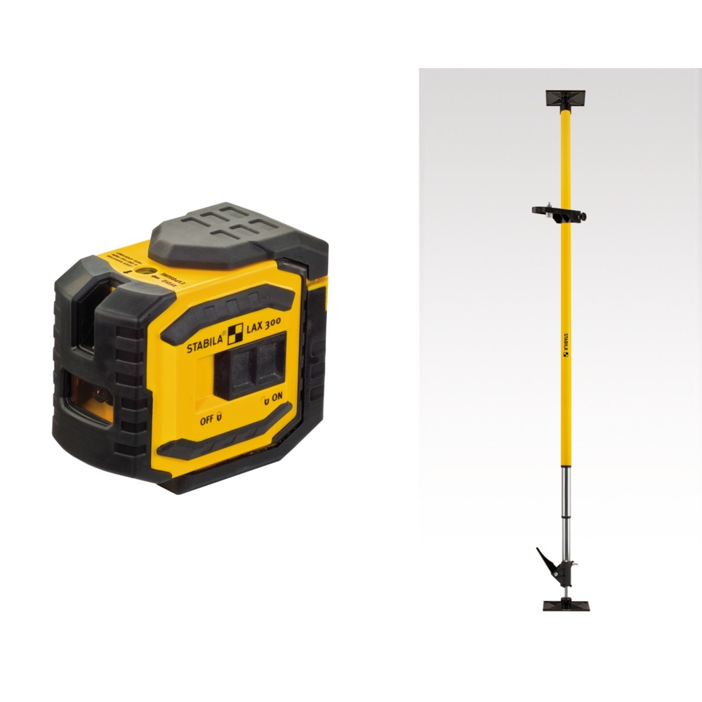 Laser lignes croisées et aplomb STABILA LAX 300, set de 5 pièces - 18482