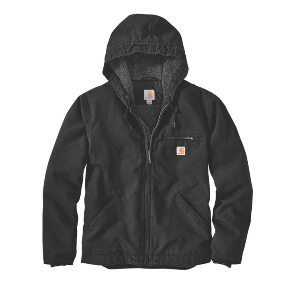 Blouson WASHED DUCK Doublé Sherpa Noir - BLK - CARHARTT - 104392