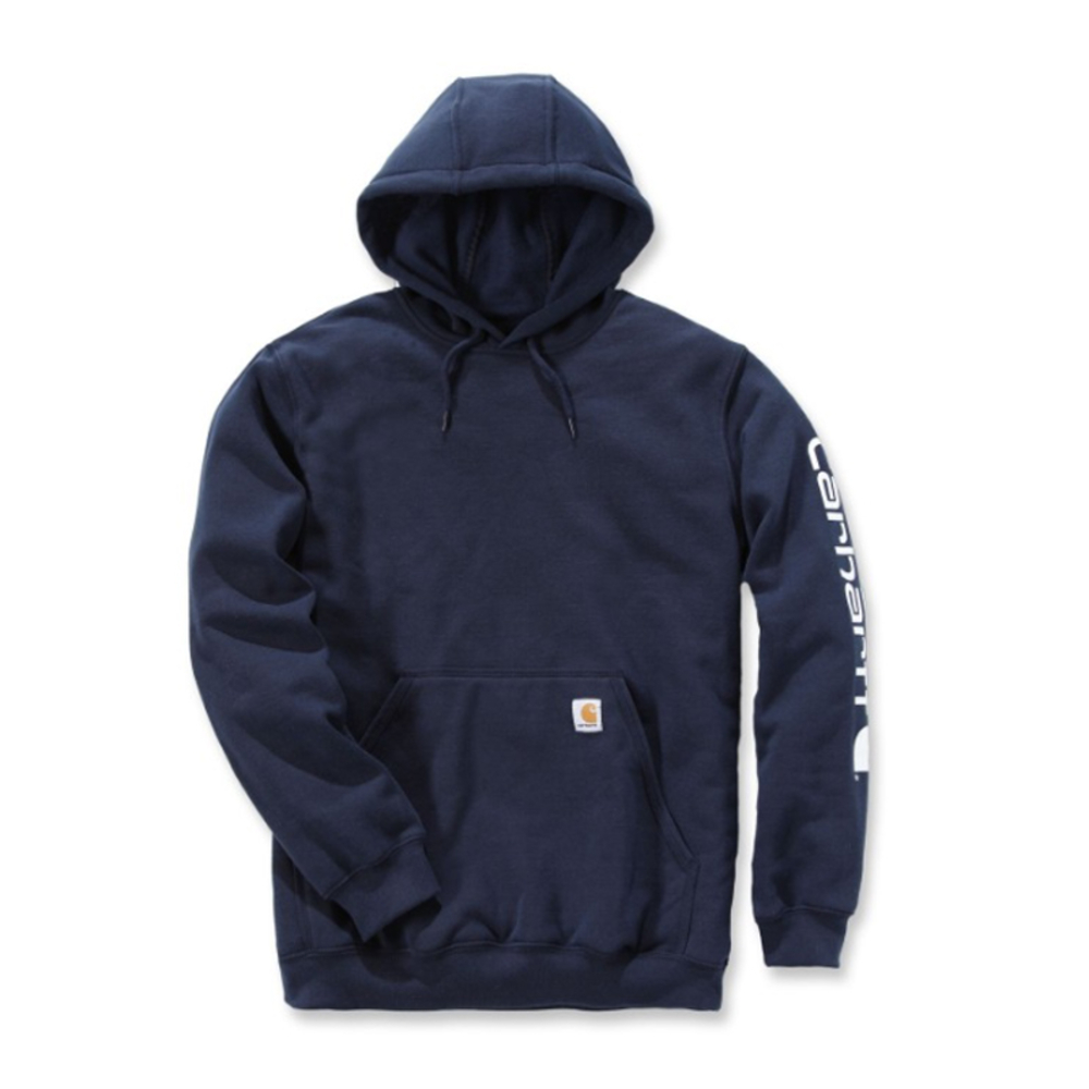 Sweat à capuche avec logo à manches Bleu 472 - CARHARTT - K288