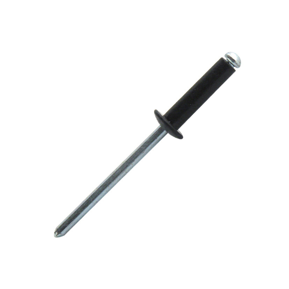 250 rivets standards à aluminium/acier à tête plate à RAL9005 à Ø4,8x12mm - SCELL-IT - ABD4812