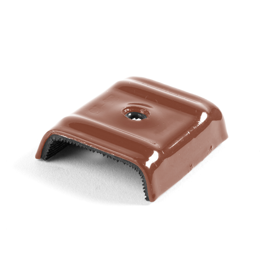 100 TRAPEZO-E - Cavalier bac acier - sommet de nervure type E3 - RAL8012 - SCELL-IT - CAV-TE3-8012