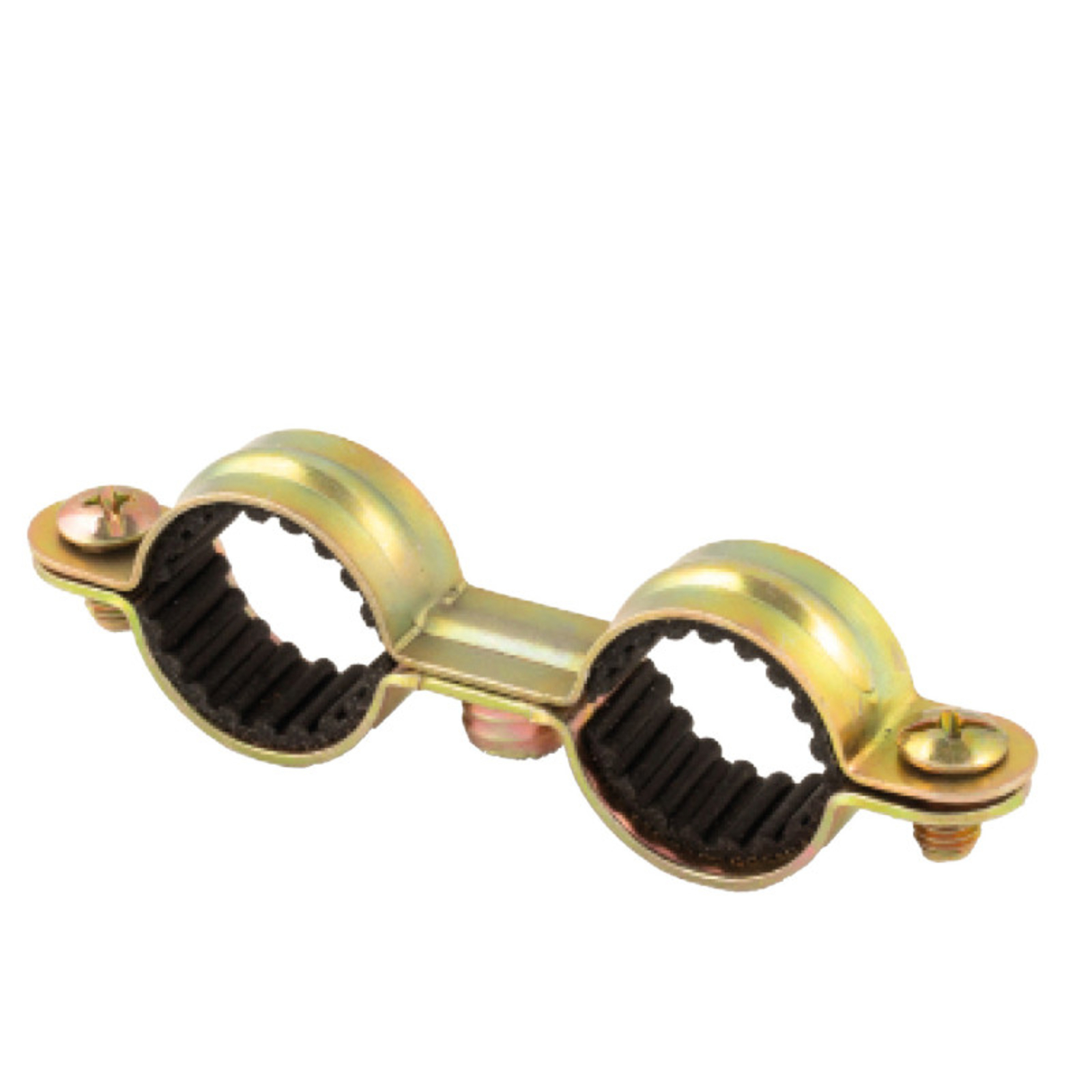 Collier de plomberie double isophonique ATLAS acier zingué jaune Diamètre 22 - Lot de 50 SCELL-IT - CDI18-J