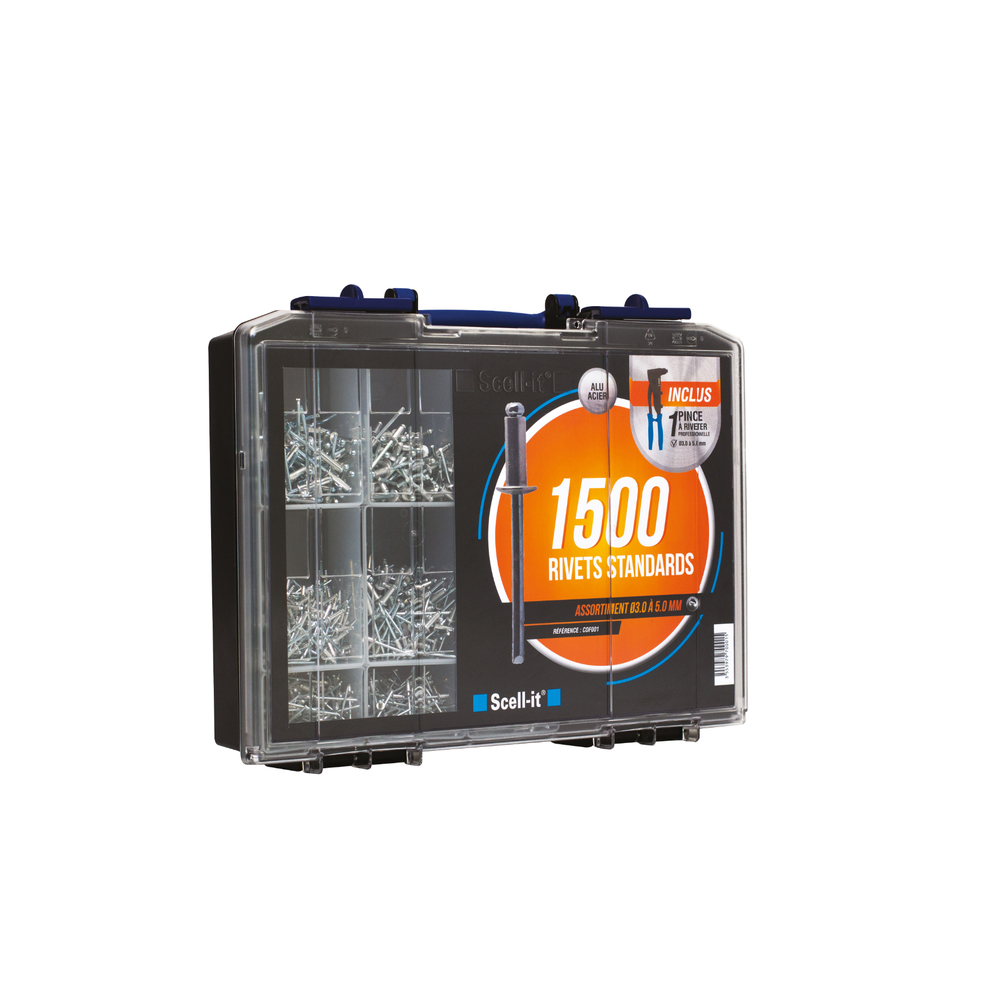 Coffret assortiments de rivets et pince à riveter - SCELL-IT - COF001