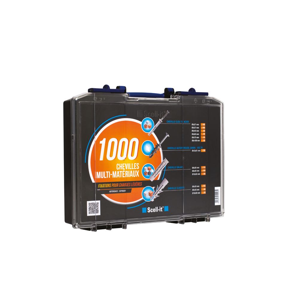 Coffret intervention rapide : 1000 chevilles de fixations légères - SCELL-IT - COF002B