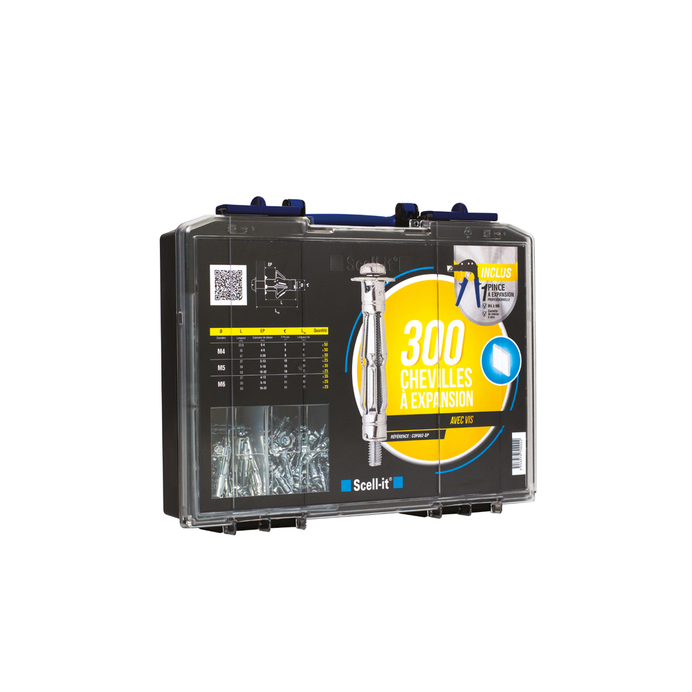 Coffret de 300 chevilles métalliques à expansion SCELL-IT COF002-SP